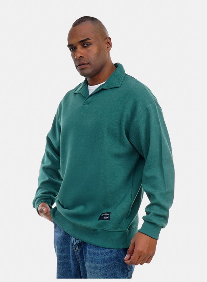 FIRE WOOD FireWood Cashmere Knit Pullover Sweater long sleeve For Men- Dark Green - Image 2